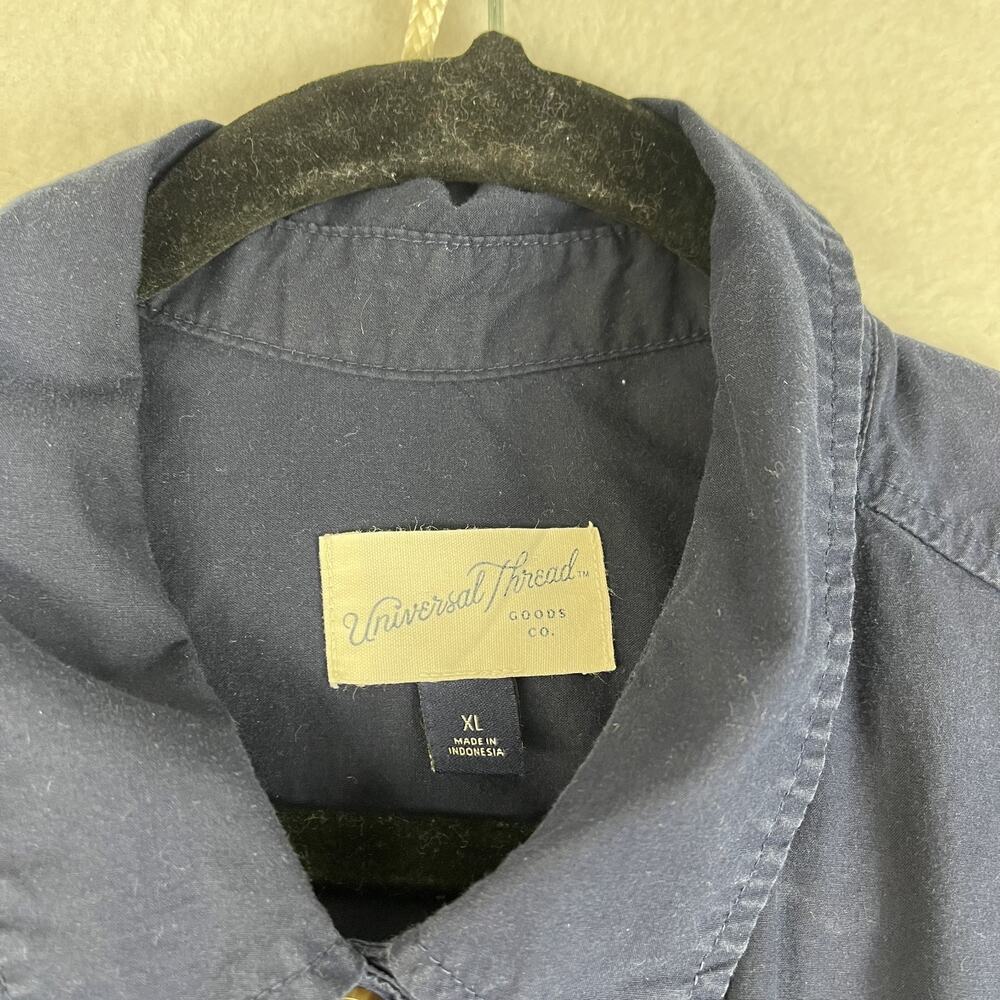 Universal Thread Long Sleeve Shirt Dress Womens XL Navy Blue Drawstring Waist - Picture 8 of 12